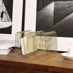 Brass metal arch style desktop magazine storage rack, organize and display your magazines, office files and documents...