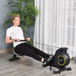Row into shape with this foldable rowing machine from Soozier! Built with smoother and quieter magnetic tension system...