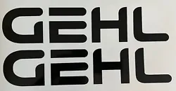 GEHL Equipment - 24” Inch Sticker Decal Logo - Set Of 2 Black Excavator.