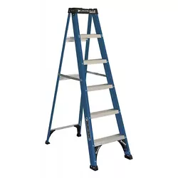 Perform a range of repair and installation tasks with a boost from the louisville ladder 6 fiberglass step ladder,...
