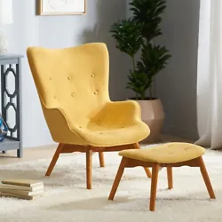 This wingback design emphasizes the mid-century modern look of this piece. Add a dash of color and refined style to...