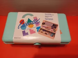 Vintage Mini Caboodles  Make Up Jewelry Case With Mirror 2605 teal 1980s rare