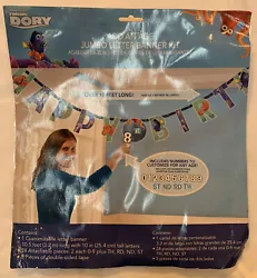 FINDING DORY JUMBO LETTER BANNER KIT ~ Birthday Party Supplies Decoration Disney. Condition is 