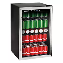 4.4 cubic foot interior holds up to (126) 12-ounce cans. Type Table Top/Mini Fridge. Full stainless steel door and...