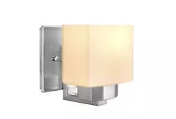 Hampton Bay 1-Light Sconce with Frosted Glass Shade.