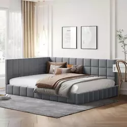 Can be switched between bed and sofa at will. Bed mattress is not included. The soft textile bedhead creates coziness,...