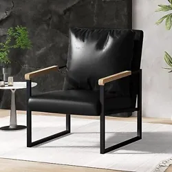 【Comfortable Leather Armchair】 This armchair combining classic and modern inspiration has an extra thick padded...