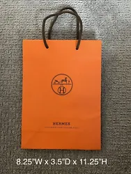 Authentic Empty Shopping Paper Bag Gift Tote (Medium Size)Brand：Hermès $15 for one bag.8.25”W x 3.5”D x 11.25”H