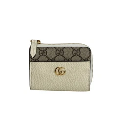 Pre-Owned 100% AuthenticGucci Dollar Calfskin GG Supreme Petite GG Marm ont Zip around WalletRATING: A...excellent....