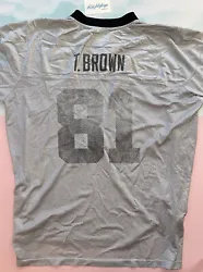 Vtg Reebok Oakland Raiders Tim Brown #81 NFL Black Front Gray Back Jersey XXL. An awesome throwback jersey here, very...