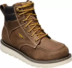 Keen Luftcell Air Infused PU Midisole. Full-Grain Waterproof Barnyard Resistant Leather Upper. Shellback Heel Support....
