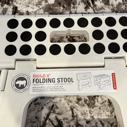 Kikkerland Rhino II Gray Plastic Folding Step Stool Lightweight 400 lbs Max Load. Damaged with red paint
