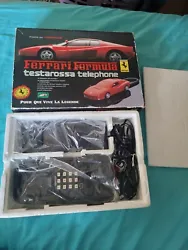 Téléphone ancien Ferrari Noire Testarossa en état de marche Bon état En Boite.