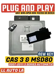 07-11 BMW 128I 328I N51 MSV80 ENGINE KEY SET DME ECM CAS 3 MODULE W/ NEW KEY. PLUG AND PLAY CAS AND DME PACKAGEWE...