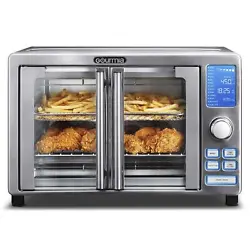 14 cooking presets, including air fry, roast, toast, bake dehydrate and more. Gourmias French Door Digital Air Fryer...