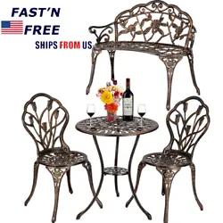Gives intimate bistro feel to any area. The highlight is the hollowed rose design. The stylish design on the backrest...