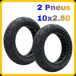 2 pneus plein pour trottinette électrique taille 10x2.50 increvable