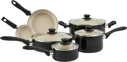 Ceramic Nonstick Pots and Pans 11 Piece Cookware Set, made without PFOA & PTFE.