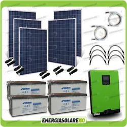 5 x Batterie Ultracell AGM 12V 200Ah. Capacité Nominal Batterie (Ah) 200AH. 1 Inverter ibrido Solare Fotovoltaico...