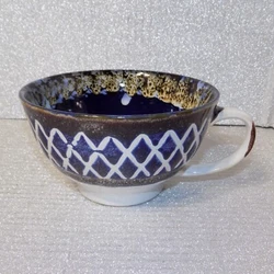 Oversized Meritage Mug Coffee Cup Ceramic Soup Blue Brown Tea