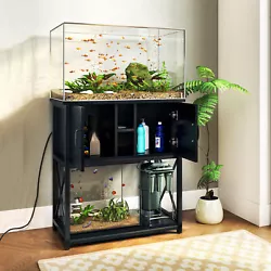 【 Holds Two Aquariums】 -- The aquarium stand can hold 2 fish tanks to maximize space efficiency. It can hold 5-29...