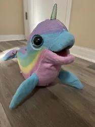 Hasbro FurReal Friends Rainbow Narwhal. It has been used there’s possibly a small stain on the top of its forehead...