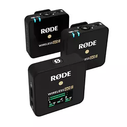 RODE Wireless GO II - Système de microphone sans fil ultra-compact avec récepteur double canal et 2 émetteurs
