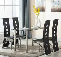 Are you looking for a dining table set?. It adopts 8mm tempered glass and high quality stainless steel, which resulting...