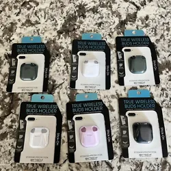 6 True Wireless Ear Buds Holder BYTECH Apple Airpods* 1st & 2nd Gen, PINK, CR45. Colors may vary I am white blue black...