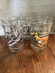 Vtg 88 Welch’s Jam Jelly Jar Glass Cup T-Rex & Pterodactyl Lot (5). This is a pre-owned item anime show normal signs...
