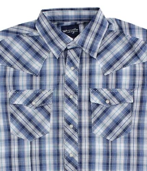 Embroidered stitch accent - western Barstow style yoke. 100% Cotton twill. Chest (pit to pit): 20.5