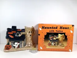Haunted House Candle Holder #1051. Previous owner wrote the date on bottom of candle holder and inside cover of box.