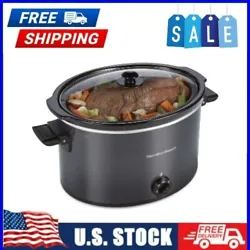 Slow cooker. Charcoal Gray. Dishwasher Safe Components. Ideal size for turkey & larger bone-in roasts. Residential Use....