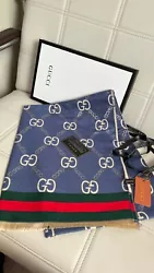 GUCCI Authentic Blue Scarf
