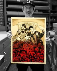 SHEPARD FAIREY. Signed & Numbered by Shepard Fairey (and signed by Ad-Rock, Glen E Friedman, & Mike D). STAND TOGETHER...