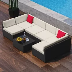 7 Piece Patio Furniture Set by Nestl- Outdoor Patio Set, Couch, Chairs & Table.