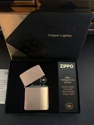 2022 EXClUSIVE SOLID COPPER ZIPPO LIGHTER MINT IN BOX.