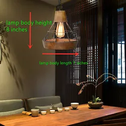 Industrial Pendant Light Vintage Hanging Ceiling Lamp wood chandelier US NEW ★High-quality high-standard metal and...