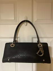 Christian Dior Black Leather Quilted With Lock Shoulder Tote Bag. Excellent condition, light signs of use inside, see...
