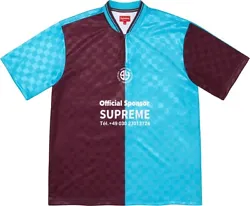 Supreme Split Soccer Jersey Burgundy FW22 Size L Brand New 100% Authentic.