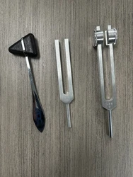 512c tuning fork and 128c tuning fork with reflex hammer; neurology testing set. Brand-American Diagnostic Corp.