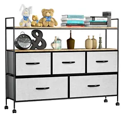 Works perfectly with other storage furniture. 5 Drawer Storage Capacity: 5 chests of drawers to conveniently organize...