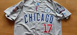Chicago Cubs #17 Kris Bryant Jersey. Everything is sewn on! color is GRAY.
