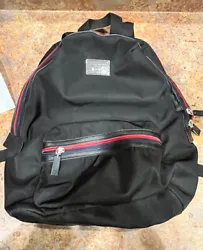 TOMMY HILFIGER Nylon Backpack Bag NWT Black/Red Unisex OS/TU Style 6935760-990. Zipper skips a couple teeth - as seen...