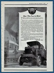 Original 1918 magazine ad. There are small binding holes at left margin; matting will cover these blemishes. Very good...