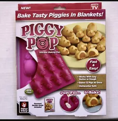 Piggy Pop As Seen On TV Pink Silicone Mold Pan Bake Pigs In A Blanket BPS Free.