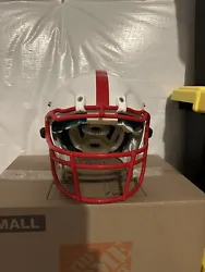 Schutt Ion 4d Helmet White with Red QB style FacemaskIMPORTANT - helmet is missing both ear pads.