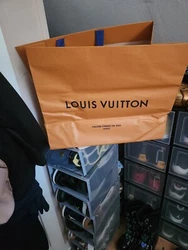 LOUIS VUITTON 8.5” x 7” X 4.5” Authentic Paper Shopping Tote Bag Small Orange.