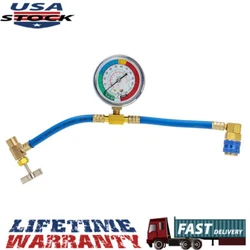 Pecifications:   Brand New Built-in safety valve to prevent accidental venting  Checks low side pressure for accurate...