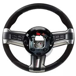 2010-2014 Ford Mustang. Steering Wheel Features Leather & Alcantara Accents For Better Grip .
